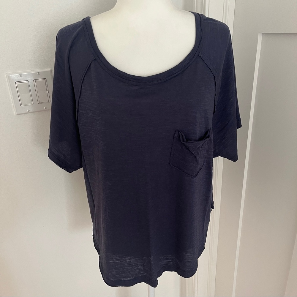 NWOT Altar’d State Navy Blue Pocket Oversized Tee Sz M *D14